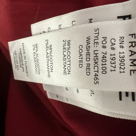 Frame Le High Skinny Jeans in Red Coated Stretch -  29 - Picture 8 of 9